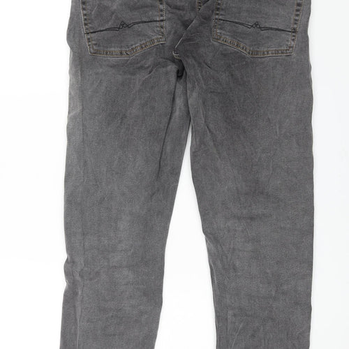 ASOS Mens Grey Cotton Straight Jeans Size 32 in L32 in Regular Zip
