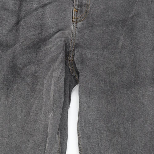 ASOS Mens Grey Cotton Straight Jeans Size 32 in L32 in Regular Zip