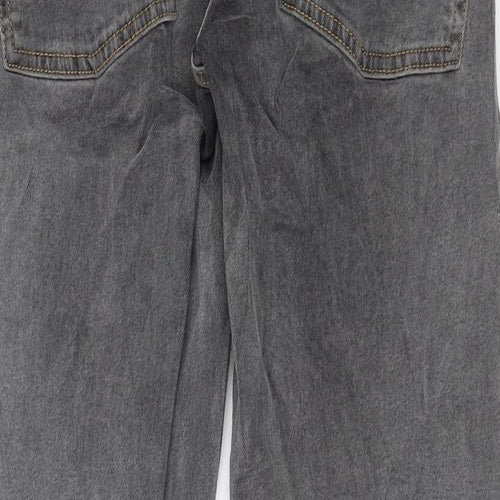 ASOS Mens Grey Cotton Straight Jeans Size 32 in L32 in Regular Zip