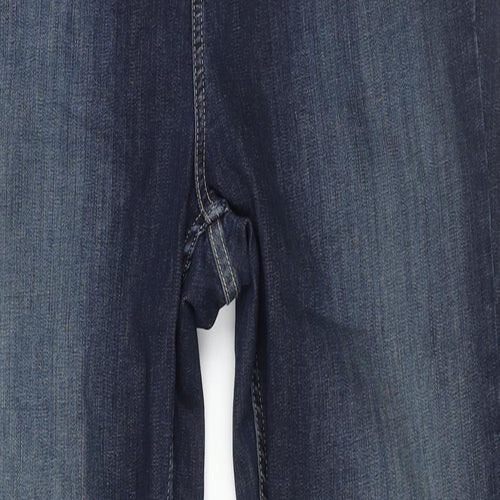 Per Una Womens Blue Cotton Straight Jeans Size 16 L32 in Regular Zip
