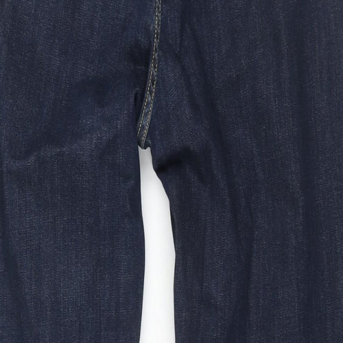 Per Una Womens Blue Cotton Straight Jeans Size 16 L32 in Regular Zip