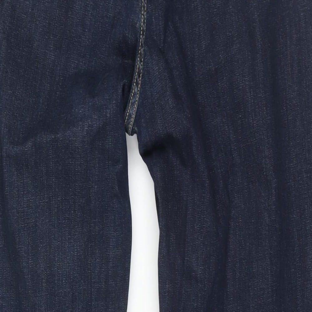 Per Una Womens Blue Cotton Straight Jeans Size 16 L32 in Regular Zip