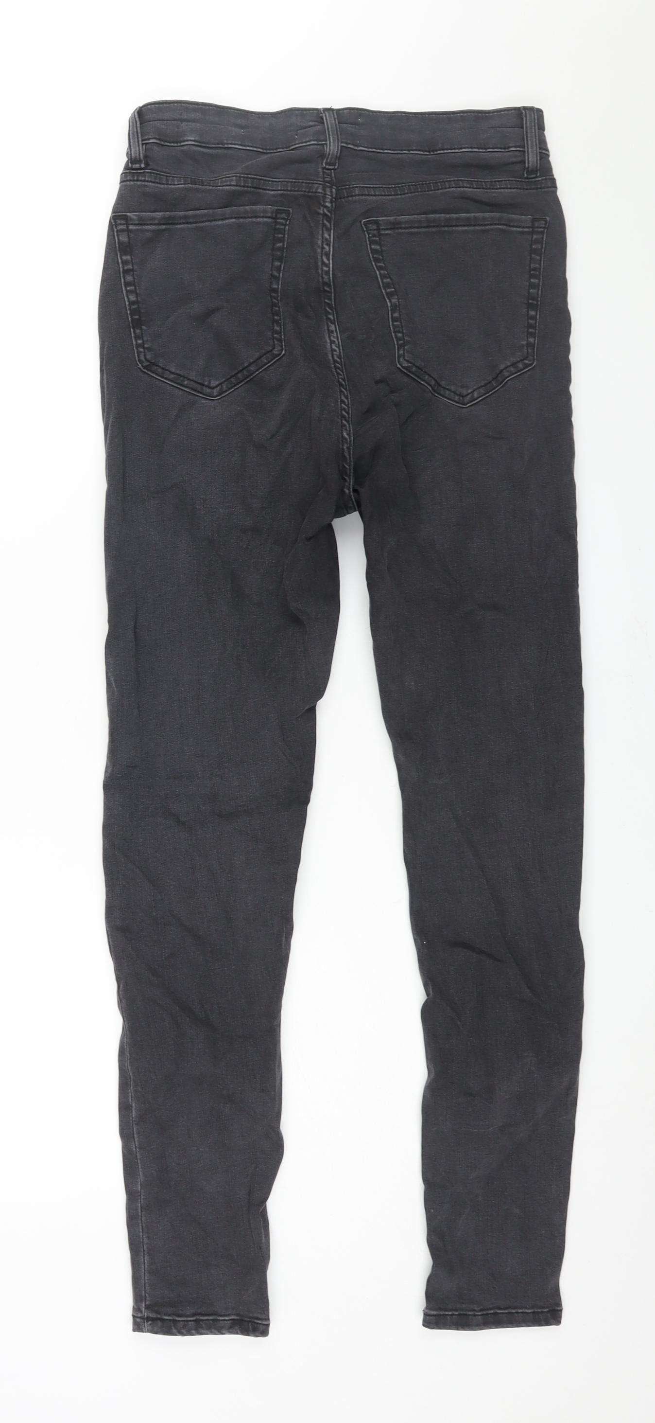 Per Una Womens Grey Cotton Skinny Jeans Size 10 L28 in Regular Zip
