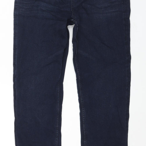 Marks and Spencer Womens Blue Cotton Straight Jeans Size 12 L30 in Regular Zip