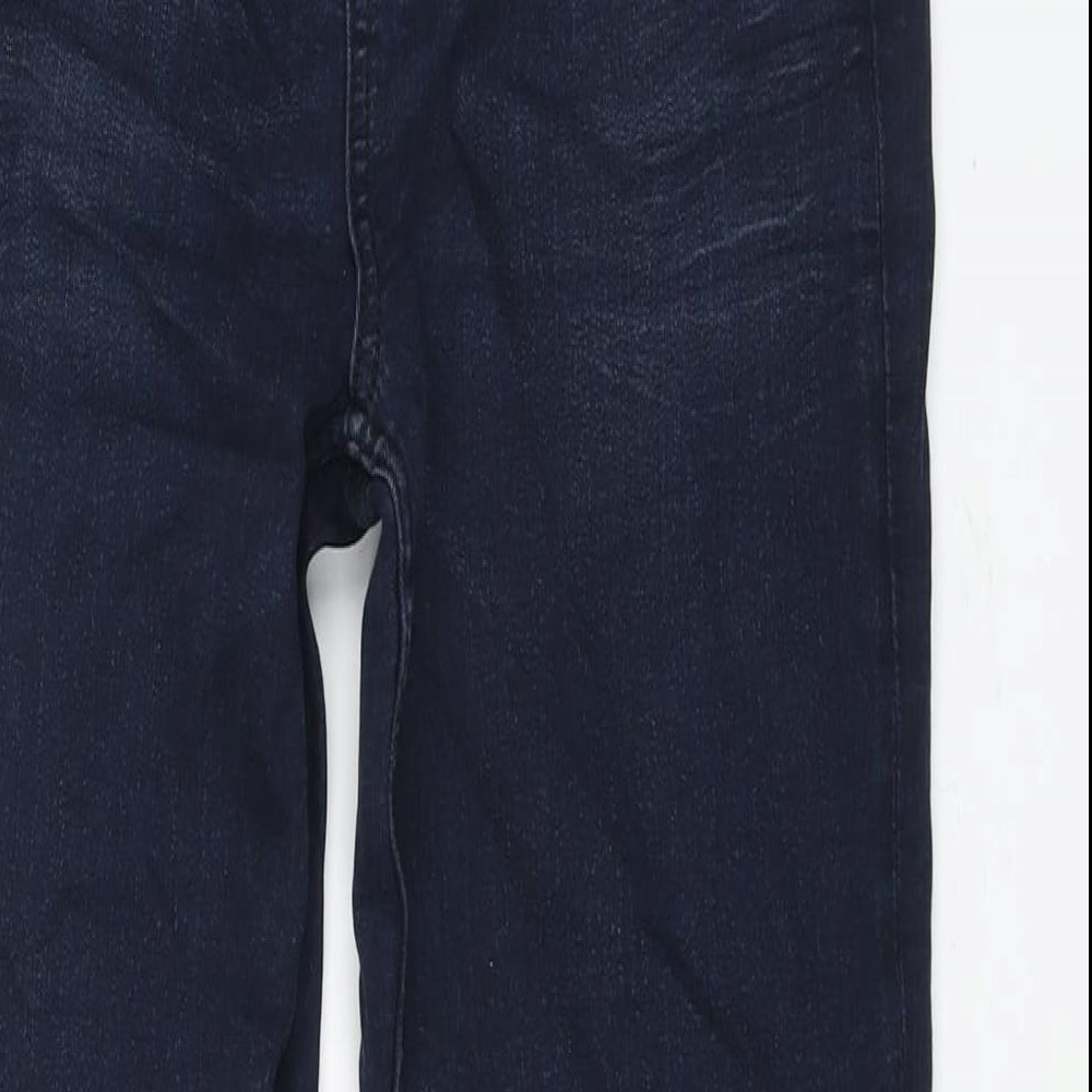 Marks and Spencer Womens Blue Cotton Straight Jeans Size 12 L30 in Regular Zip