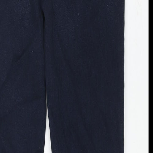 Marks and Spencer Womens Blue Cotton Straight Jeans Size 12 L30 in Regular Zip