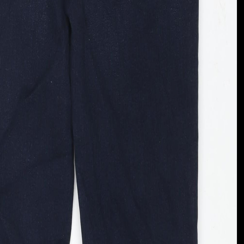 Marks and Spencer Womens Blue Cotton Straight Jeans Size 12 L30 in Regular Zip