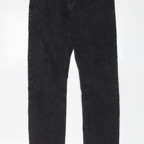 NEXT Mens Grey Cotton Straight Jeans Size 30 in L31 in Slim Zip