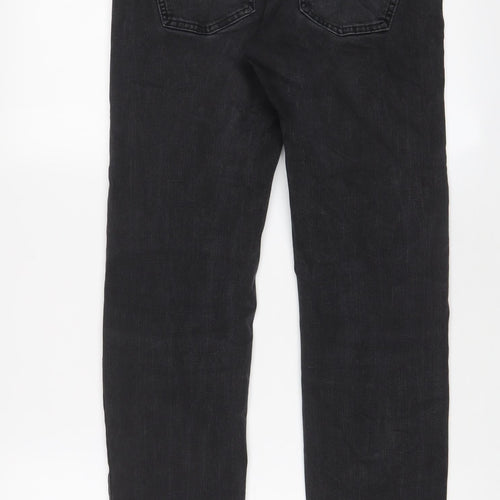 NEXT Mens Grey Cotton Straight Jeans Size 30 in L31 in Slim Zip
