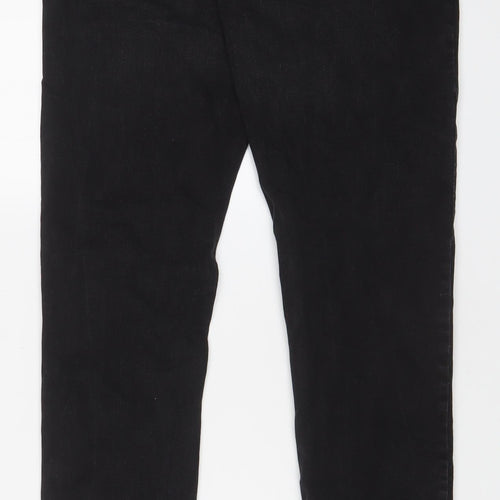 NEXT Mens Black Cotton Straight Jeans Size 32 in L35 in Slim Zip - Long Leg, Pockets