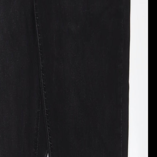 NEXT Mens Black Cotton Straight Jeans Size 32 in L35 in Slim Zip - Long Leg, Pockets