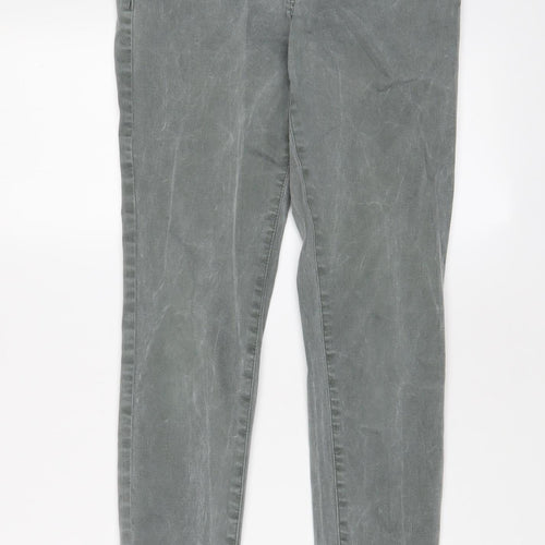 NEXT Womens Green Cotton Skinny Jeans Size 8 L28 in Regular Zip