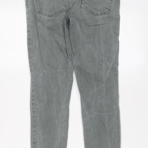 NEXT Womens Green Cotton Skinny Jeans Size 8 L28 in Regular Zip