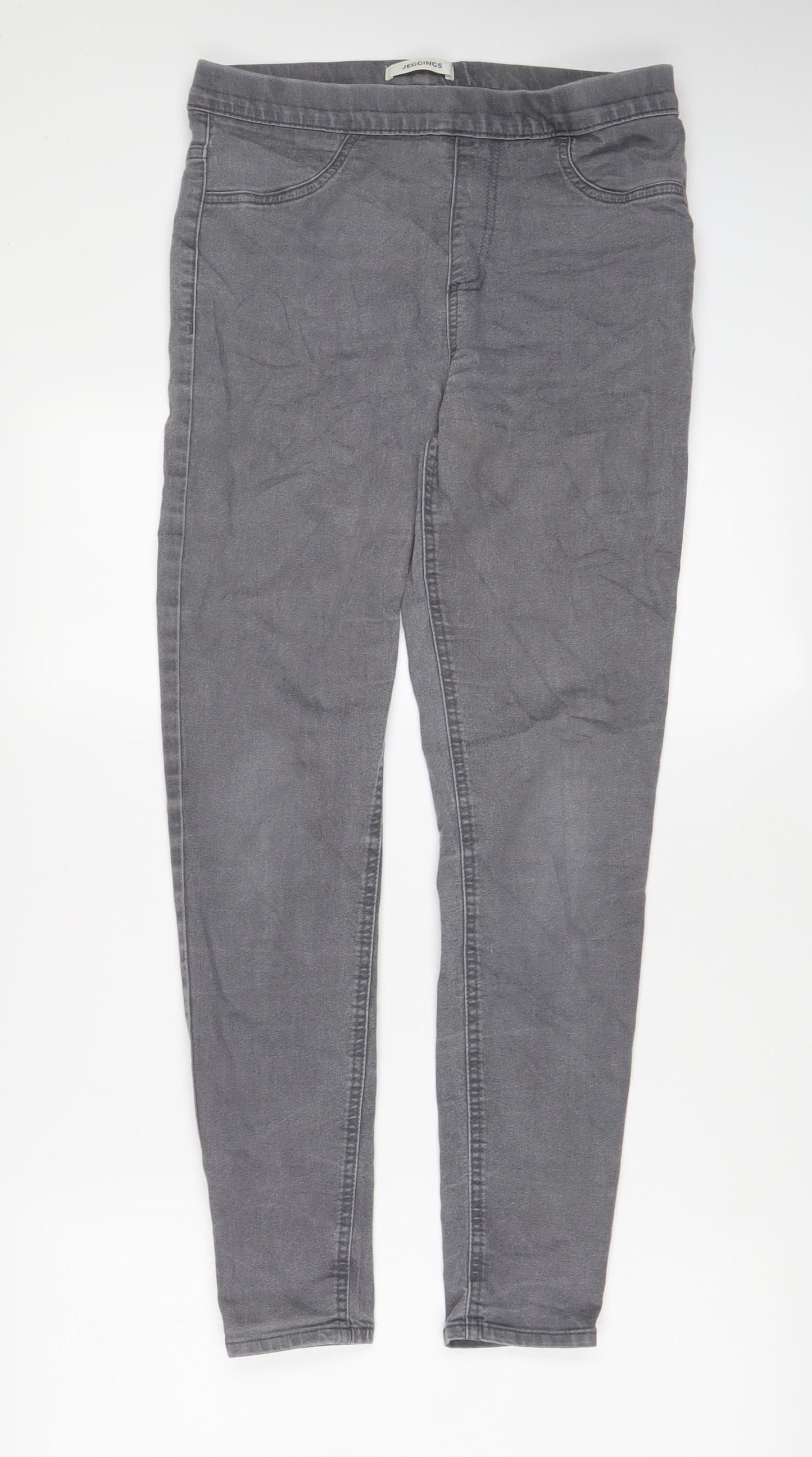 Marks and Spencer Womens Grey Cotton Jegging Jeans Size 12 L28 in Regular