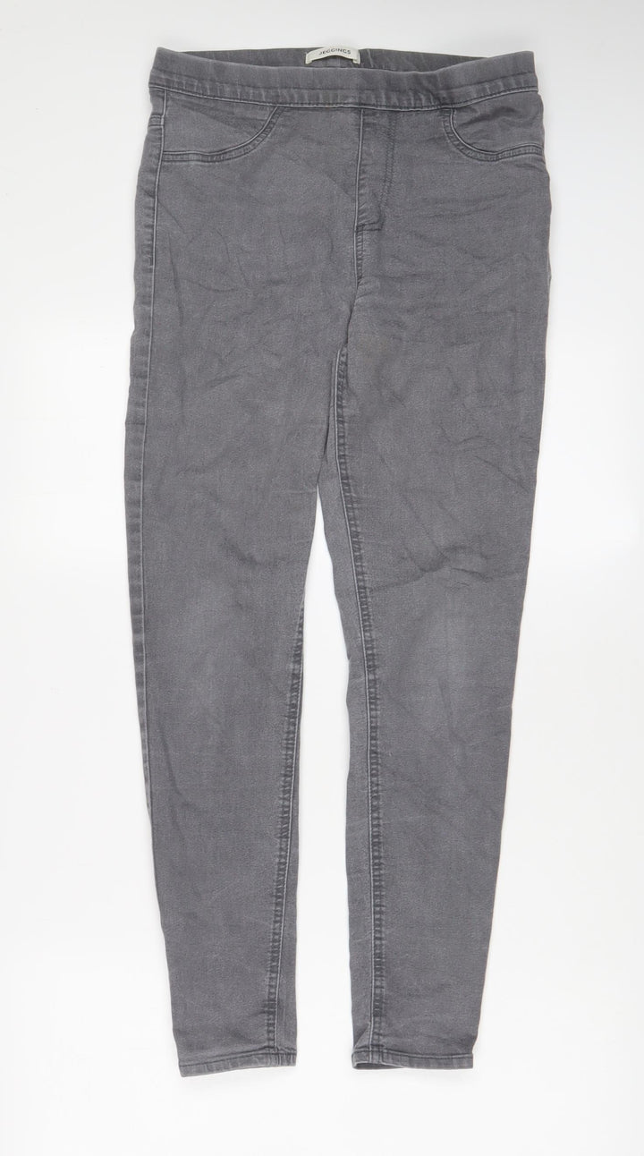 Marks and Spencer Womens Grey Cotton Jegging Jeans Size 12 L28 in Regular