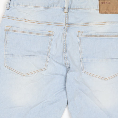 Denim & Co. Mens Blue Cotton Bermuda Shorts Size 32 in L10 in Slim Button