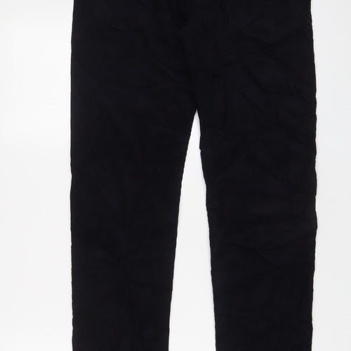Marks and Spencer Mens Blue Cotton Trousers Size 30 in L33 in Slim Zip