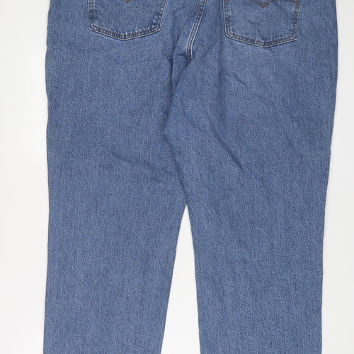 Levi's Womens Blue Cotton Straight Jeans Size 22 L31 in Slim Zip
