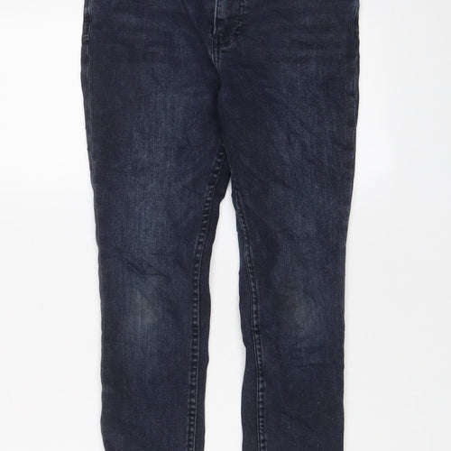 H&M Boys Blue Cotton Skinny Jeans Size 10-11 Years L24 in Regular Zip - Adjustable waist, Pockets