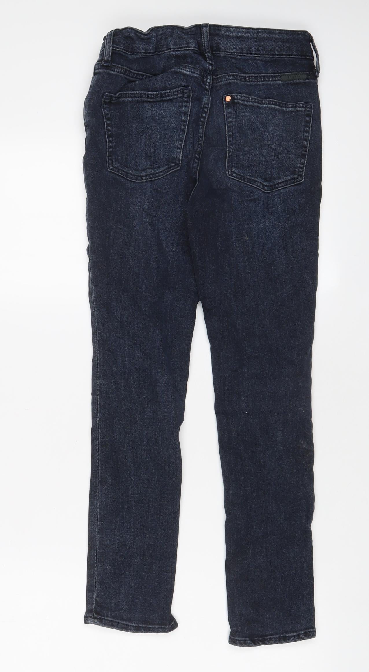 H&M Boys Blue Cotton Skinny Jeans Size 10-11 Years L24 in Regular Zip - Adjustable waist, Pockets