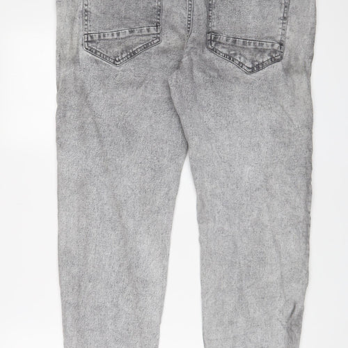 Housebrand Womens Grey Cotton Tapered Jeans Size 36 in L34 in Regular Zip