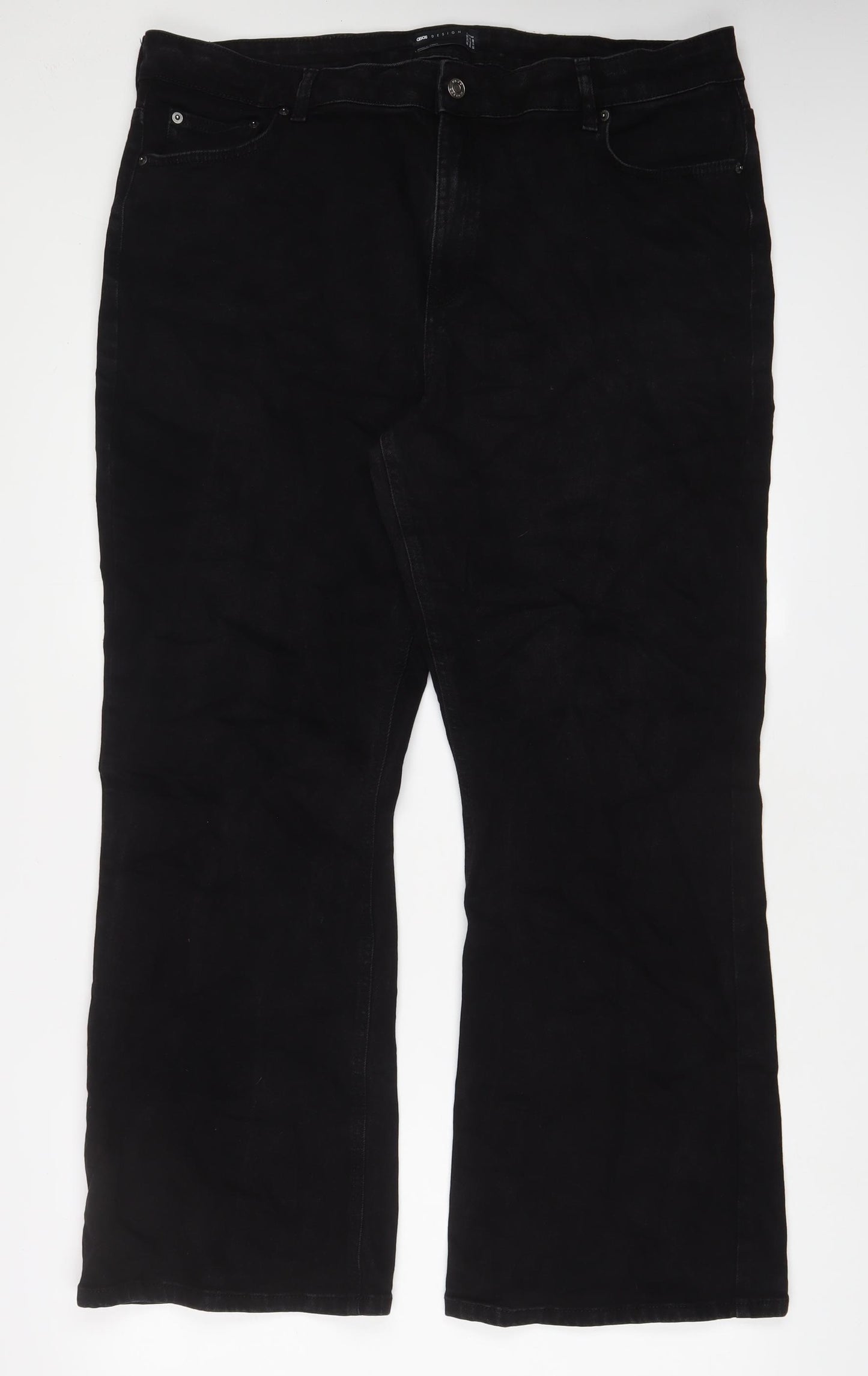 ASOS Womens Black Cotton Bootcut Jeans Size 20 L30 in Regular Zip