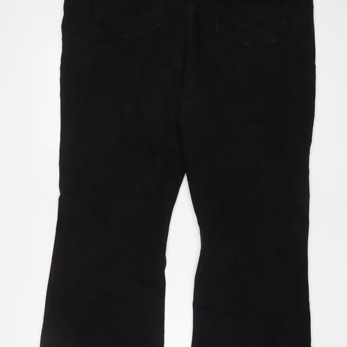 ASOS Womens Black Cotton Bootcut Jeans Size 20 L30 in Regular Zip