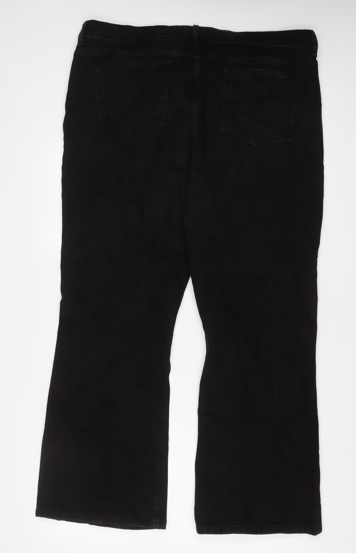 ASOS Womens Black Cotton Bootcut Jeans Size 20 L30 in Regular Zip