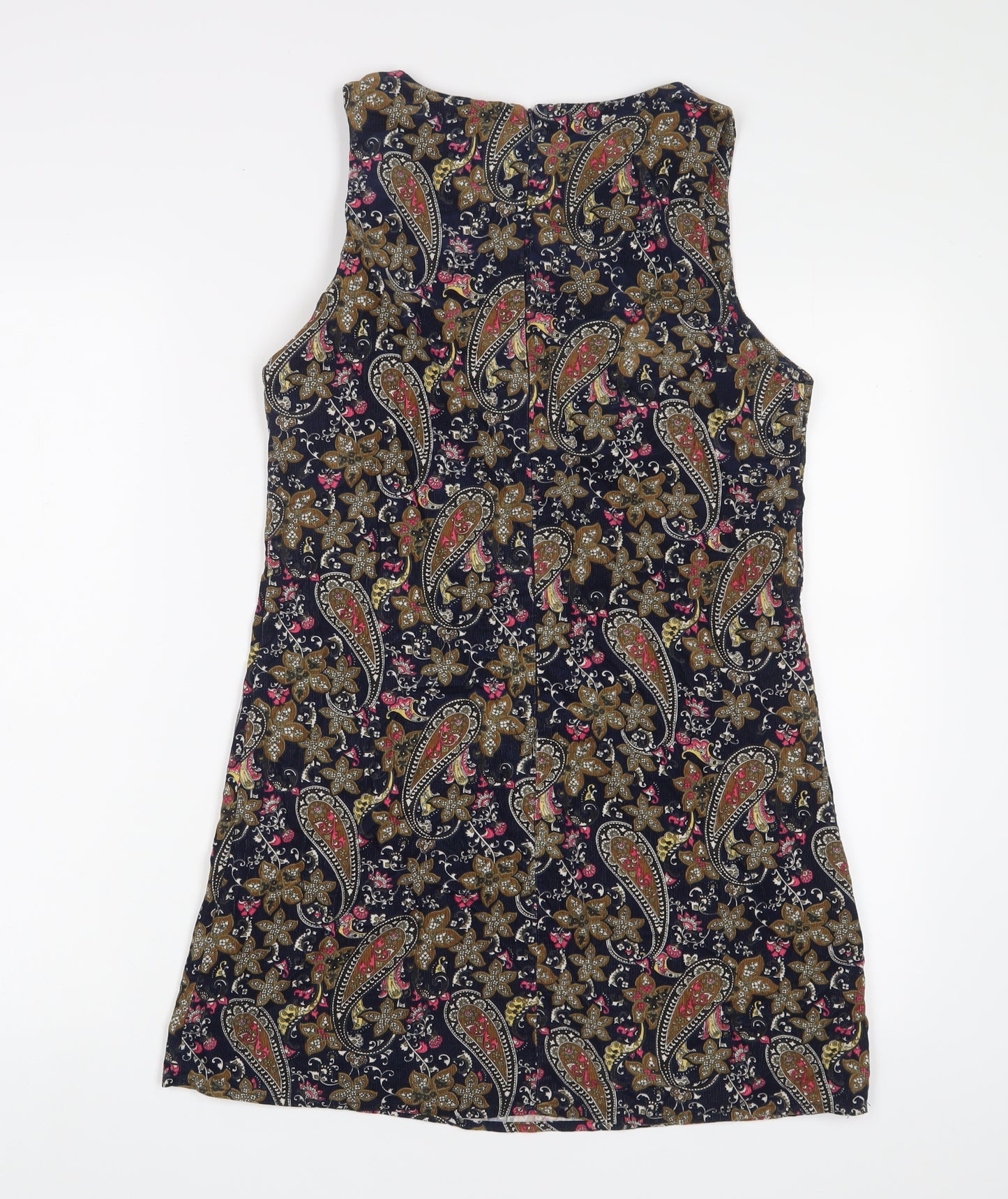 Glamorous Womens Multicoloured Floral Cotton A-Line Size 10 Boat Neck Zip