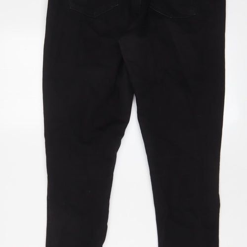 Marks and Spencer Womens Black Cotton Skinny Jeans Size 12 L28 in Regular Zip