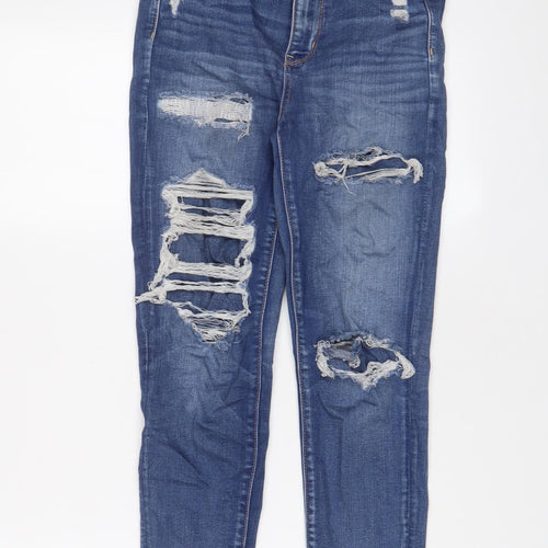 American Eagle Outfitters Womens Blue Cotton Skinny Jeans Size 26 in L26 in Regular Zip