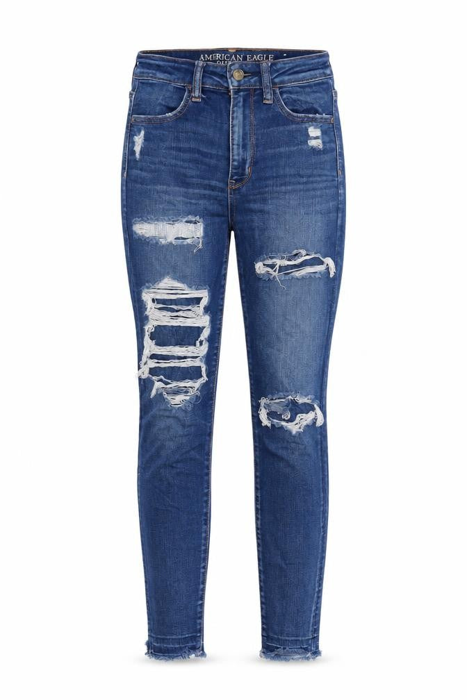 American Eagle Outfitters Womens Blue Cotton Skinny Jeans Size 26 in L26 in Regular Zip