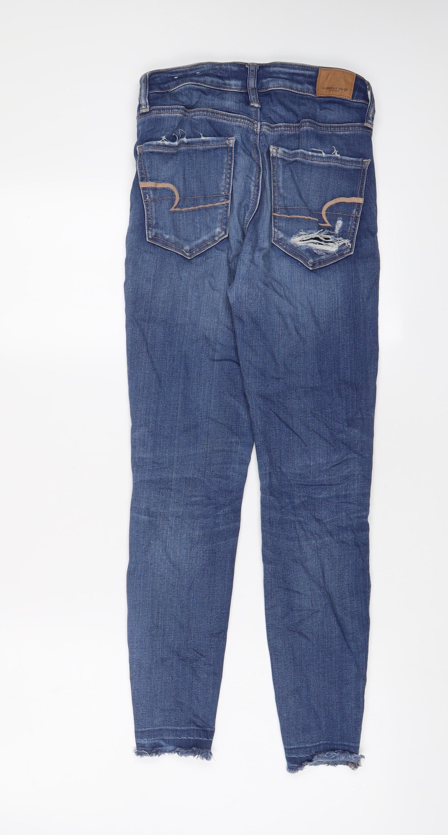 American Eagle Outfitters Womens Blue Cotton Skinny Jeans Size 26 in L26 in Regular Zip