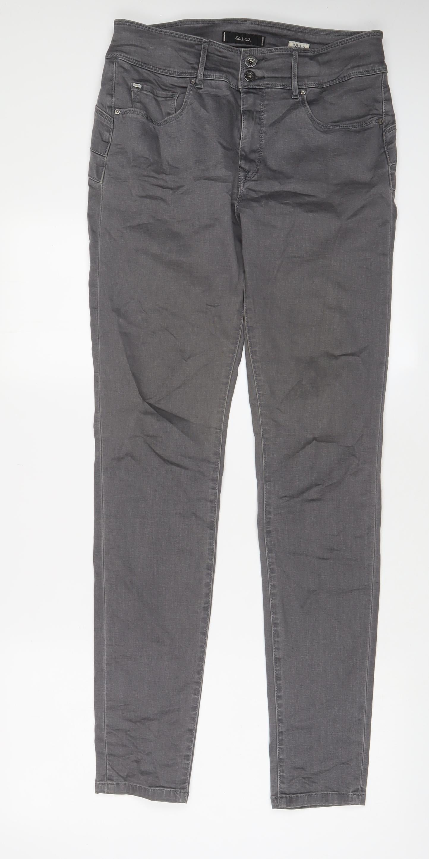 Salsa Womens Grey Cotton Skinny Jeans Size 33 in L32 in Regular Zip