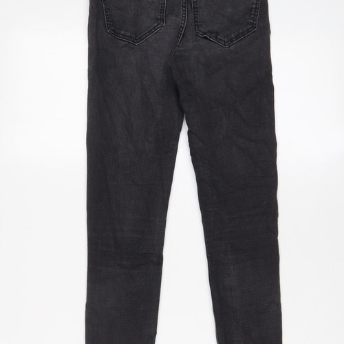 Zara Womens Black Cotton Skinny Jeans Size 6 L27 in Regular Zip
