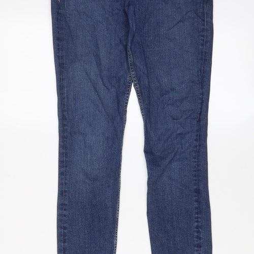 Zara Womens Blue Cotton Skinny Jeans Size 10 L27 in Regular Zip