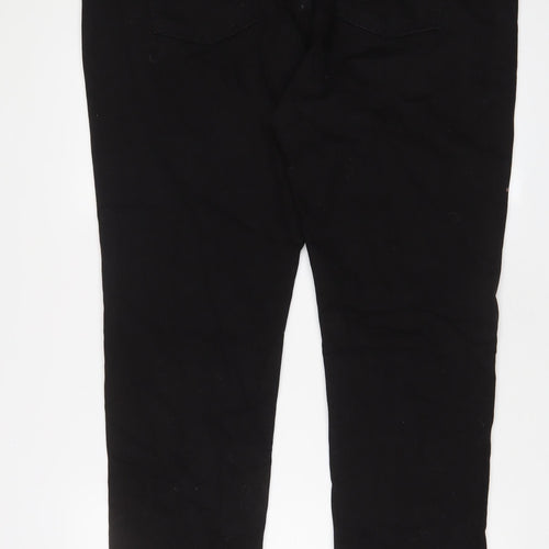 Marks and Spencer Womens Black Cotton Straight Jeans Size 22 L30 in Regular Zip