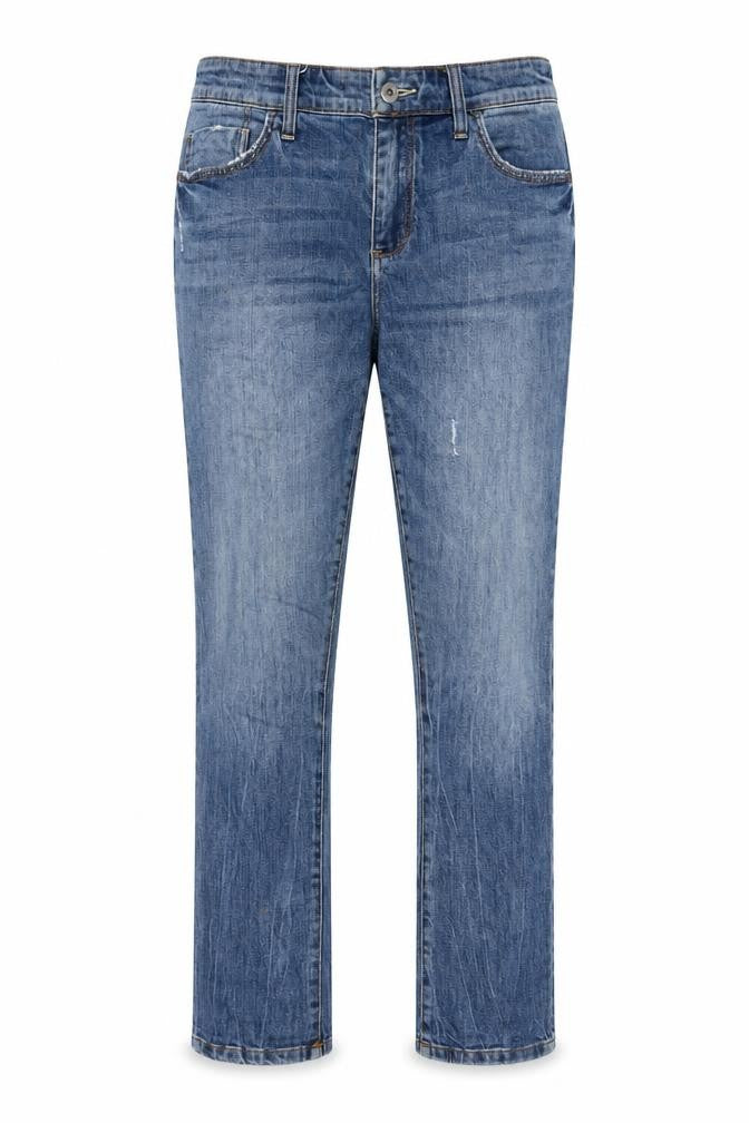 Picro Womens Blue Cotton Boyfriend Jeans Size 31 in L30 in Slim Zip
