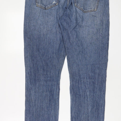 Picro Womens Blue Cotton Boyfriend Jeans Size 31 in L30 in Slim Zip