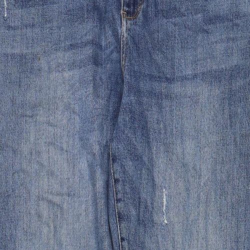 Picro Womens Blue Cotton Boyfriend Jeans Size 31 in L30 in Slim Zip