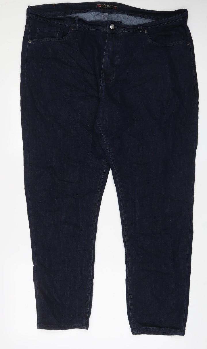 Volt Womens Blue Cotton Straight Jeans Size 44 in L31 in Regular Zip