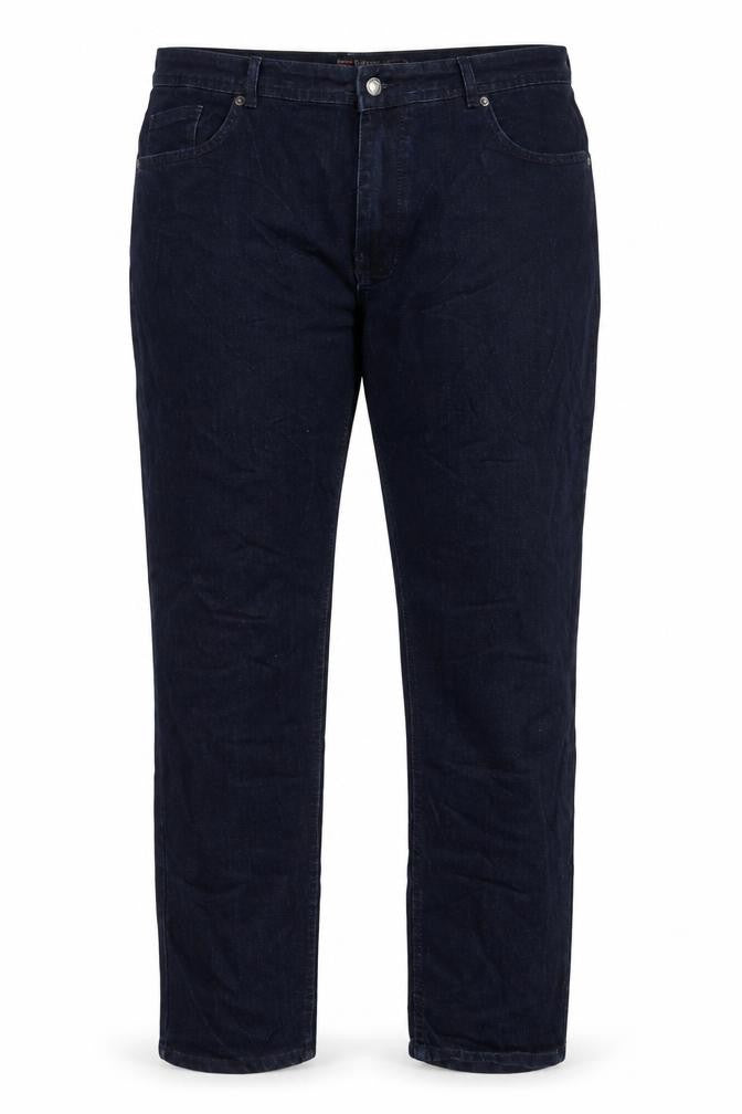 Front view of Volt women’s blue cotton straight jeans, size UK 44, in, 31-inch leg regular zip