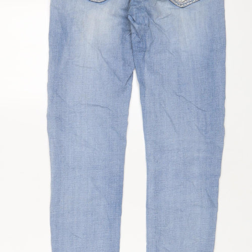 My Christy Womens Blue Cotton Skinny Jeans Size S L30 in Regular Zip - Embroidered