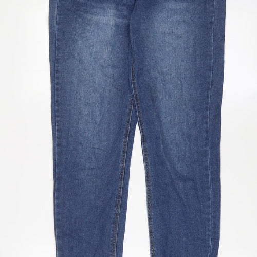 Urban Bliss Womens Blue Cotton Straight Jeans Size 8 L29 in Regular Zip