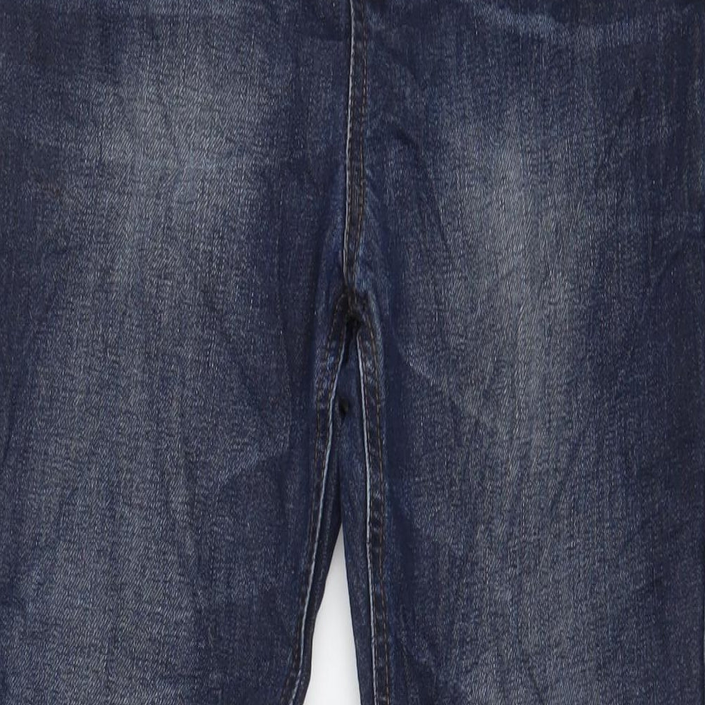 Marks and Spencer Boys Blue Cotton Straight Jeans Size 13-14 Years L30 in Regular Drawstring