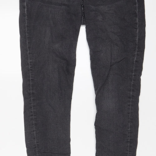 H&M Womens Grey Cotton Skinny Jeans Size 10 L29 in Regular Zip