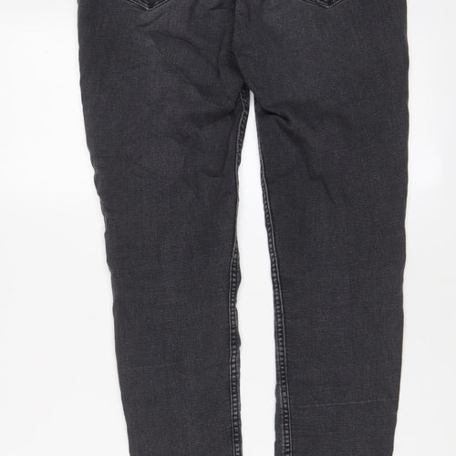 H&M Womens Grey Cotton Skinny Jeans Size 10 L29 in Regular Zip