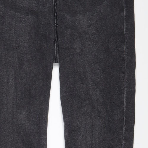 H&M Womens Grey Cotton Skinny Jeans Size 10 L29 in Regular Zip