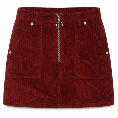 Topshop Womens Red Cotton A-Line Skirt Size 8 Zip