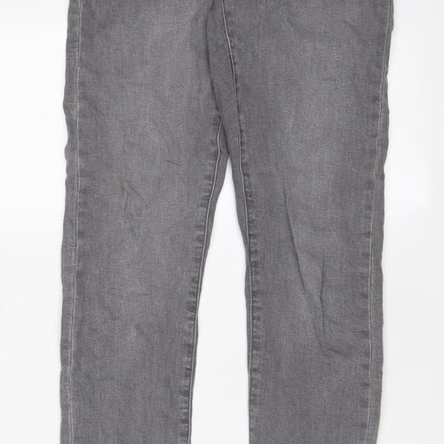 Zara Girls Grey Cotton Skinny Jeans Size 13-14 Years L30 in Regular Zip